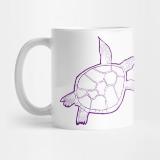 Dark purple swimming turtle Mug